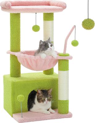 Show full view: PAWZ Road Indoor 33-in Polyester Cat Tree Tower with Large Condo, Pink slide 2 of 10
