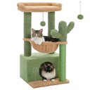 PAWZ Road Indoor 33-in Polyester Cat Tree Tower with Large Condo, Cactus Green
