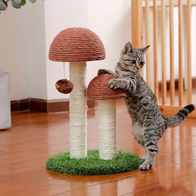 Show full view: PAWZ Road 19-in Polyester Mushroom Cat Scratching Post with Interactive Toy Ball, Brown slide 7 of 9