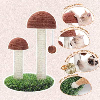 Show full view: PAWZ Road 19-in Polyester Mushroom Cat Scratching Post with Interactive Toy Ball, Brown slide 4 of 9