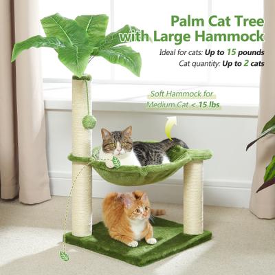 Show full view: PAWZ Road 28-in Polyester Cat Tree Tower with Sisal Scratching Posts, Small, Green slide 3 of 10