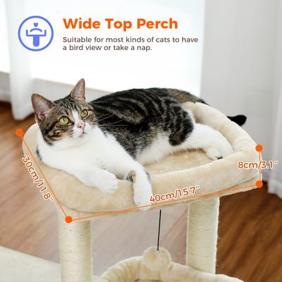 Show full view: PAWZ Road 26.8-in Polyester Cat Tree Tower & Condo, Large Perch, Beige, Small slide 6 of 11