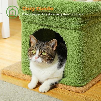Show full view: PAWZ Road 26.8-in Polyester Cat Tree Tower & Condo, Large Perch, Green, Small slide 6 of 10
