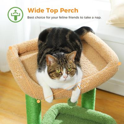 Show full view: PAWZ Road 26.8-in Polyester Cat Tree Tower & Condo, Large Perch, Green, Small slide 5 of 10