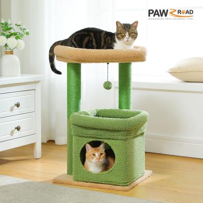 Show full view: PAWZ Road 26.8-in Polyester Cat Tree Tower & Condo, Large Perch, Green, Small slide 3 of 10