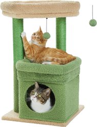 PAWZ Road 26.8-in Polyester Cat Tree Tower & Condo, Large Perch, Green, Small
