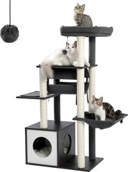 PAWZ Road 52-in Polyester Modern Cat Tree & Condo with Fully Sisal Covered Scratching Posts, Gray slide 2 of 7