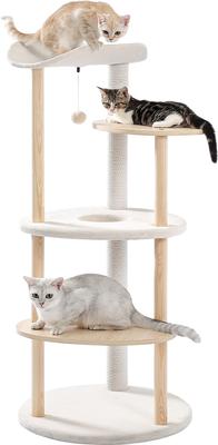 Show full view: PAWZ Road Indoor 49-in Polyester Modern Cat Tree Tower, Medium, Wood Beige slide 8 of 10