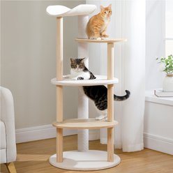 PAWZ Road Indoor 49-in Polyester Modern Cat Tree Tower, Medium, Wood Beige
