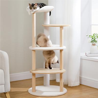 Show full view: PAWZ Road Indoor 49-in Polyester Modern Cat Tree Tower, Medium, Wood Beige slide 9 of 10
