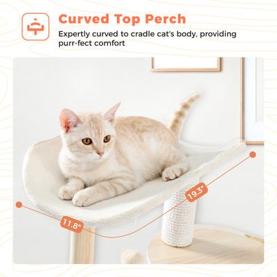 Show full view: PAWZ Road Indoor 49-in Polyester Modern Cat Tree Tower, Medium, Wood Beige slide 5 of 10