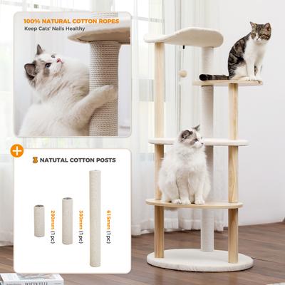 Show full view: PAWZ Road Indoor 49-in Polyester Modern Cat Tree Tower, Medium, Wood Beige slide 4 of 10