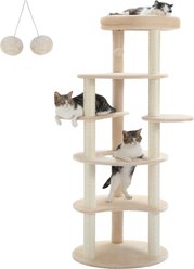 PAWZ Road Indoor 61-in Tall Polyester Cat Tree Tower, Large, Beige