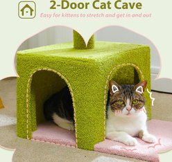 PAWZ Road 35-in Polyester Flower Cat Tree with Large Metal Hammock & Condo, Small, Green slide 2 of 8