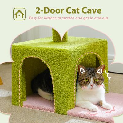 Show full view: PAWZ Road 35-in Polyester Flower Cat Tree with Large Metal Hammock & Condo, Small, Green slide 7 of 9