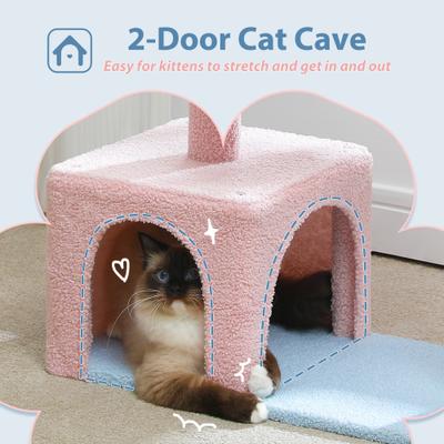 Show full view: PAWZ Road 35-in Polyester Flower Cat Tree with Large Metal Hammock & Condo, Small, Pink slide 7 of 11