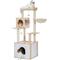 Show in main carousel: PAWZ Road 56.7-in Polyester Wood Cat Tree Tower with Litter Box Enclosure & 2 Condos, Large, Beige slide 8 of 9
