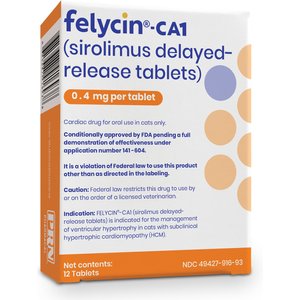 Felycin-CA1 (sirolimus delayed-release tablets) for Cats, 0.4-mg, 12 Tablets