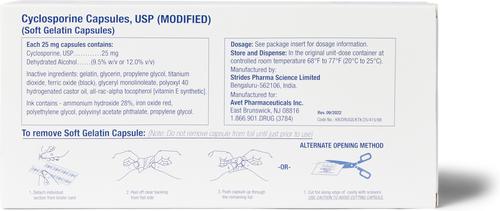 Show full view: Cyclosporine (Generic) Modified Capsules for Dogs, 25-mg, 120 capsules slide 4 of 8