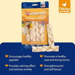 Pet Factory CareChewz Collagen 6 to 7-inch Skinny Braided Sticks Natural Flavored Chewy Dog Treats, 5 count slide 2 of 4