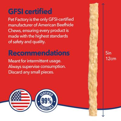 Show full view: Pet Factory Beefhide Munchy Mini Rolls 5-inch Natural Flavored Dog Hard Chews, 1.5-lb bag slide 5 of 10