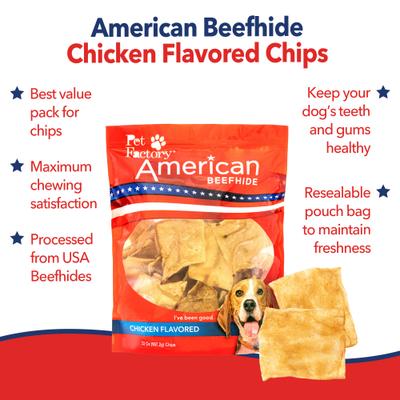 Show full view: Pet Factory Beefhide Chips Chicken Flavored Dog Hard Chews, 32-oz bag slide 4 of 10