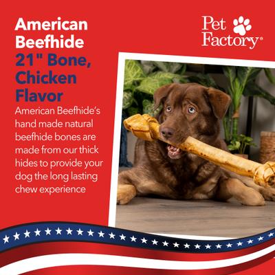 Show full view: Pet Factory Beefhide 21-inch Chicken Flavored Dog Bones, 1 count slide 3 of 8