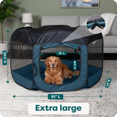 Show full view: FurHaven Soft-Sided Dog & Cat Playpen, Sailor Blue, X-Large slide 3 of 10