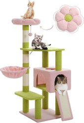 PAWZ Road 47.2-in Polyester Flower Cat Tree with Large Metal Hammock & Condo, Medium, Green