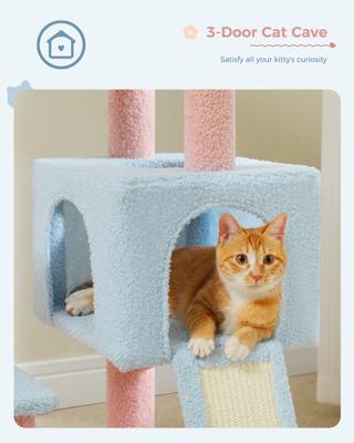 Show full view: PAWZ Road 47.2-in Polyester Flower Cat Tree with Large Metal Hammock & Condo, Medium, Pink slide 5 of 9