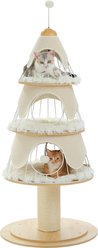 PAWZ Road 51.2-in Polyester Modern Cat Tree with Thick Scratch Post & 3 Condos, White slide 2 of 8