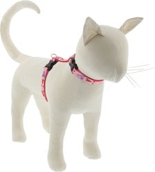 LupinePet Valentine H-Style Adjustable Cat Harness, Lovable Gnomes, Medium/Large: 12 to 20-in chest, 1/2-in wide