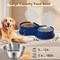 Show in main carousel: UPSKY 304 Metal Dual Food & Water Functional Stainless Steel Anti-Skid Dog & Cat Bowl Set with Lids, Blue slide 4 of 10