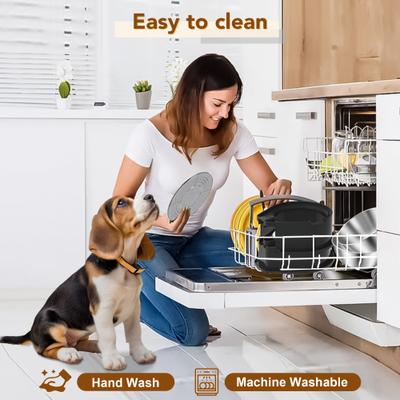 Show full view: UPSKY 304 Metal Dual Food & Water Functional Stainless Steel Anti-Skid Dog & Cat Bowl Set with Lids, Black slide 8 of 10