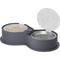 Show in main carousel: UPSKY 304 Metal Dual Food & Water Functional Stainless Steel Anti-Skid Dog & Cat Bowl Set with Lids, Grey slide 1 of 10