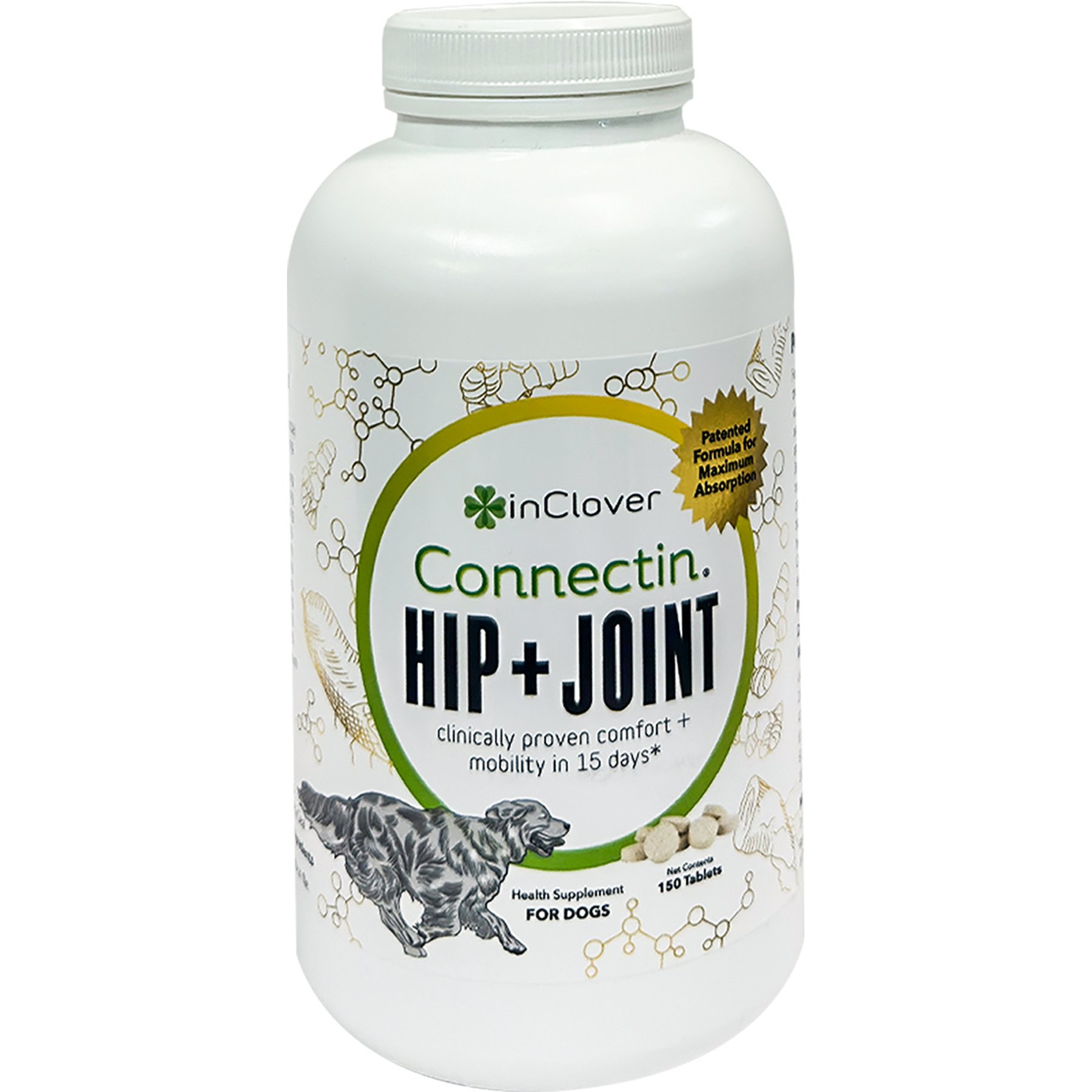 InClover Canine Connectin Hip & Joint Glucosamine Tablet Supplement for Dogs, 150 count