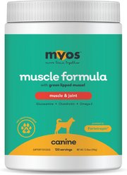 MYOS Canine Muscle & Joint Formula with Fortetropin & Green Lipped Mussel Supplement for Dogs, 13.96-oz canister
