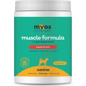 MYOS Canine Muscle & Joint Formula with Fortetropin & Green Lipped Mussel Supplement for Dogs, 13.96-oz canister