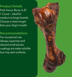 Pet Factory Real Chewz 6 to 8-inch Pork Femur Bone Chewy Dog Treats, 1 count slide 2 of 4