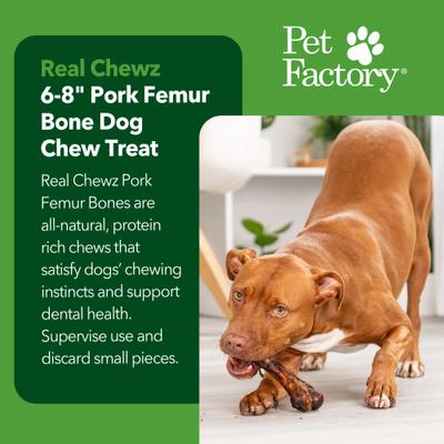 Show full view: Pet Factory Real Chewz 6 to 8-inch Pork Femur Bone Chewy Dog Treats, 1 count slide 3 of 6