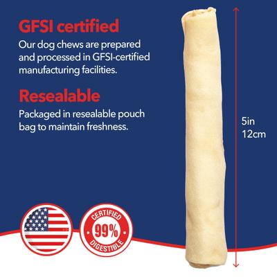 Show full view: Pet Factory Beefhide 5-inch Chip Rolls Natural Flavored Dog Hard Chews, 22 count slide 5 of 11