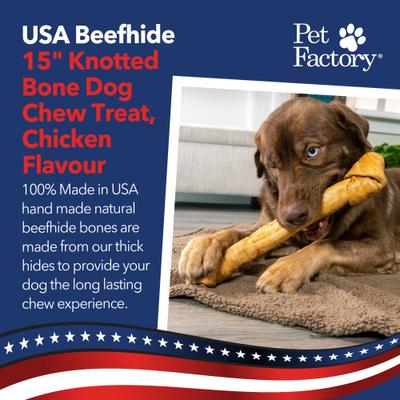 Show full view: Pet Factory Beefhide 15-inch Chicken Flavored Dog Bones, 1 count slide 3 of 10