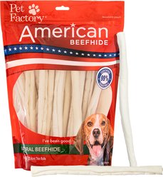 Pet Factory Beefhide Thin Rolls 10-inch Natural Flavored Dog Hard Chews, 35 count