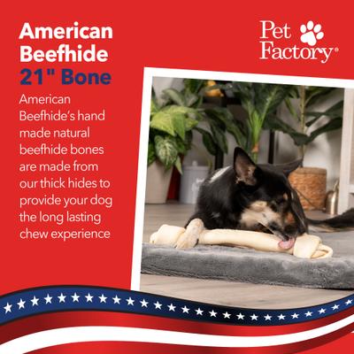 Show full view: Pet Factory Beefhide 20 to 22-inch Natural Flavored Dog Bones, 1 count slide 3 of 11