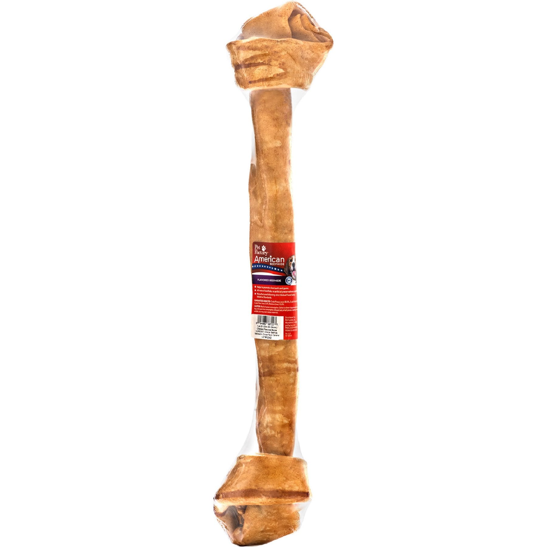Pet Factory Beefhide 21-inch Chicken Flavored Dog Bones, 1 count