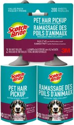 Scotch-Brite Pet Hair Pickup Lint Roller Twin Pack, 100 sheets, 2 count
