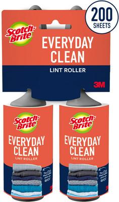 Show full view: Scotch-Brite Everyday Clean Lint Roller Twin Pack, 100 sheets, 2 count slide 2 of 8