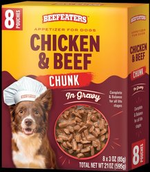 Beefeaters Chicken & Beef Chunk in Gravy Grain-Free Dog Food Topper, case of 24
