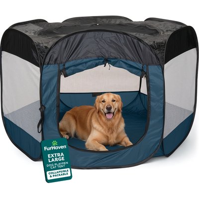 FurHaven FurHaven Soft-Sided Dog & Cat Playpen, Sailor Blue, X-Large