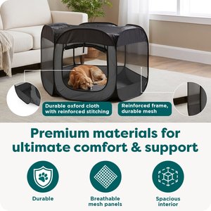 FurHaven Soft-Sided Dog & Cat Playpen, Gray, X-Large